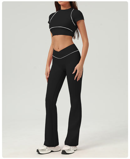 Contrast trim cropped top