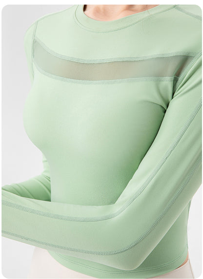Mesh insert cropped top