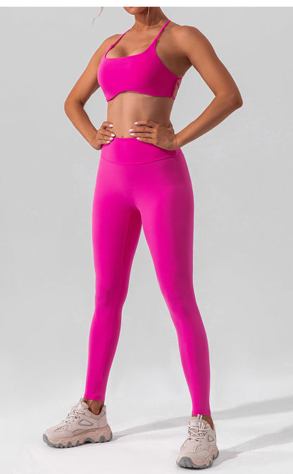 Cross back sports bra