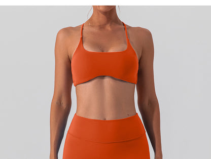 Cross back sports bra