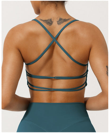 Gathered front sports bra