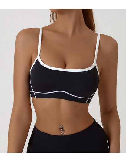 Contrast detail sports bra