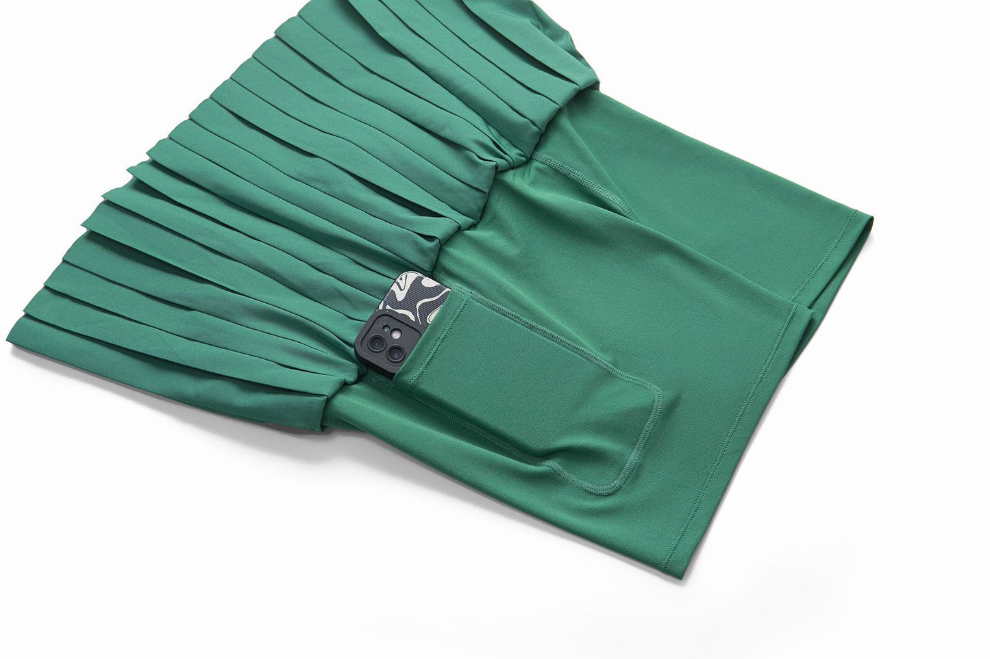 Jacquard waist pleated tennis skirt
