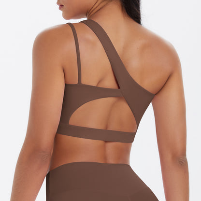 One shoulder sports bra