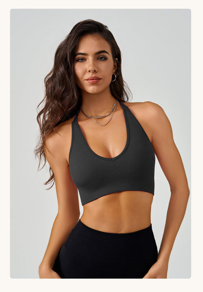 Halter neck medium support bra