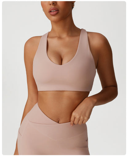 Cross back sports bra