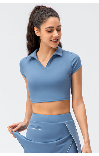 Collared crop top