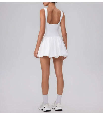 Balloon hem tennis skirt