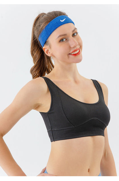 Denim look high support sports bra