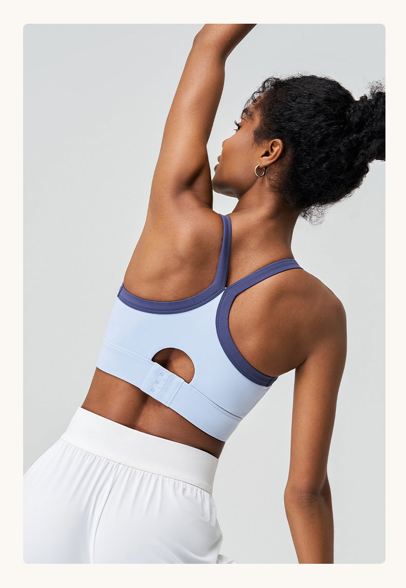 Contrast strap sports bra