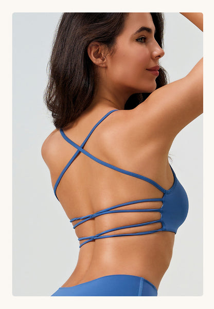 Cross back sports bra