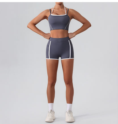 Contrast detail sports bra