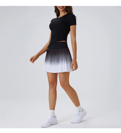 Quick dry asymmetric hem top
