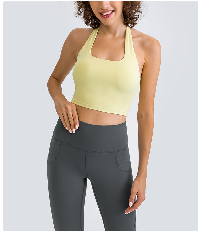 Halter neck sports bra