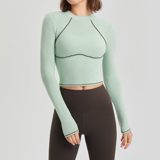 Full sleeve contrast stitch top