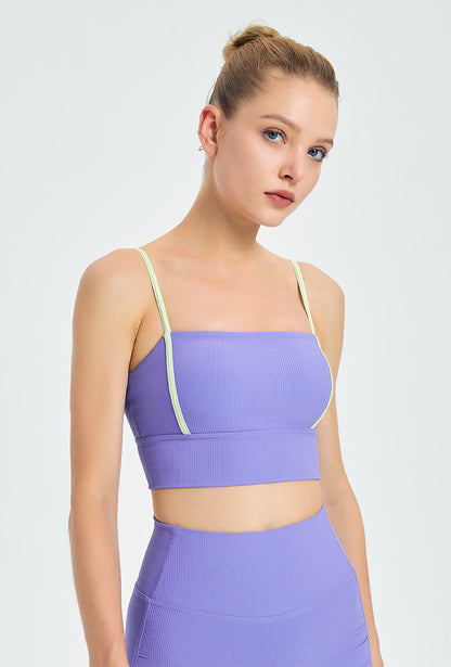 Contrast trim sports bra