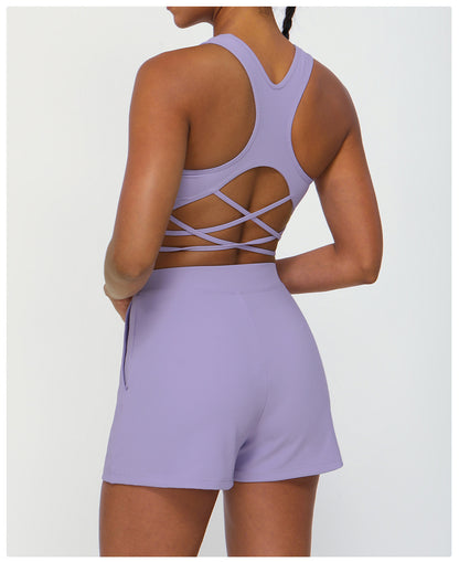 Cross back sports bra