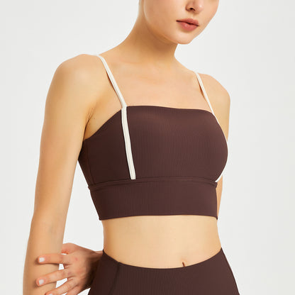 Contrast trim sports bra