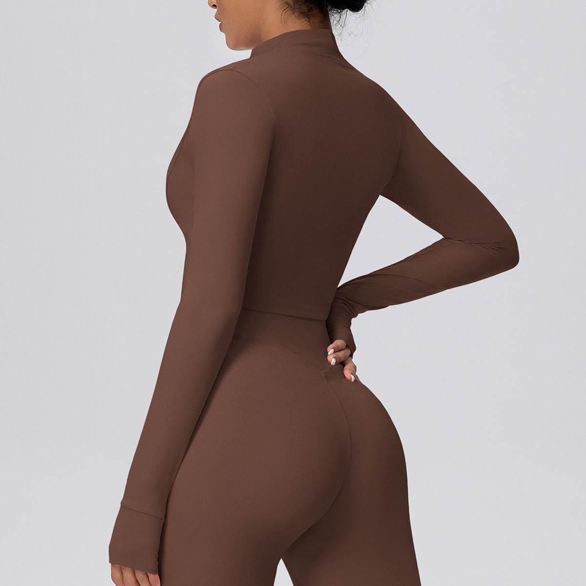 Zip front cropped top