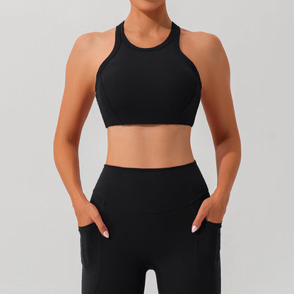 Racerback rib sports bra
