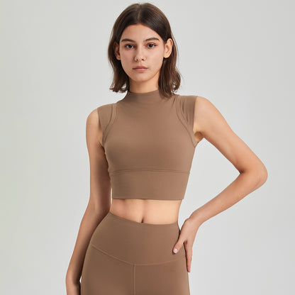 High support cropped vest