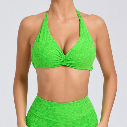 Gathered front sports bra