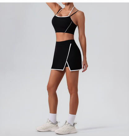 Contrast piping tennis skort
