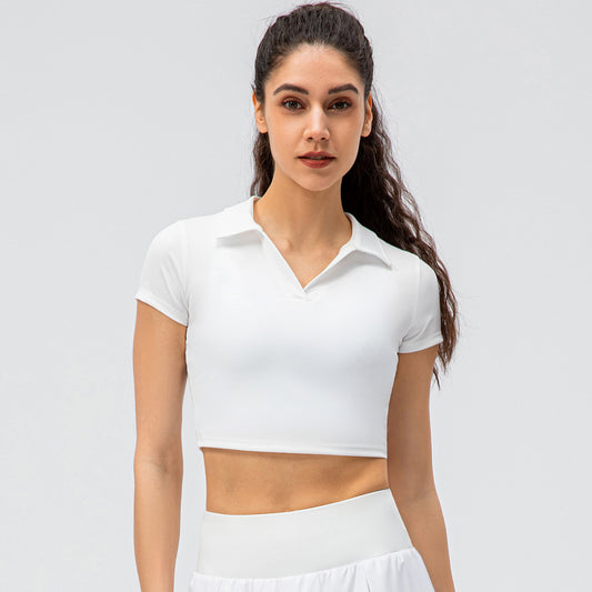 Collared crop top