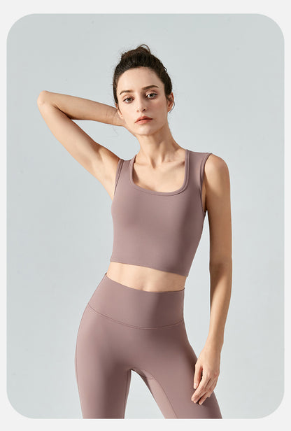 High support cropped vest