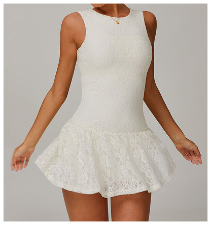 Breathable mesh tennis dress with padding