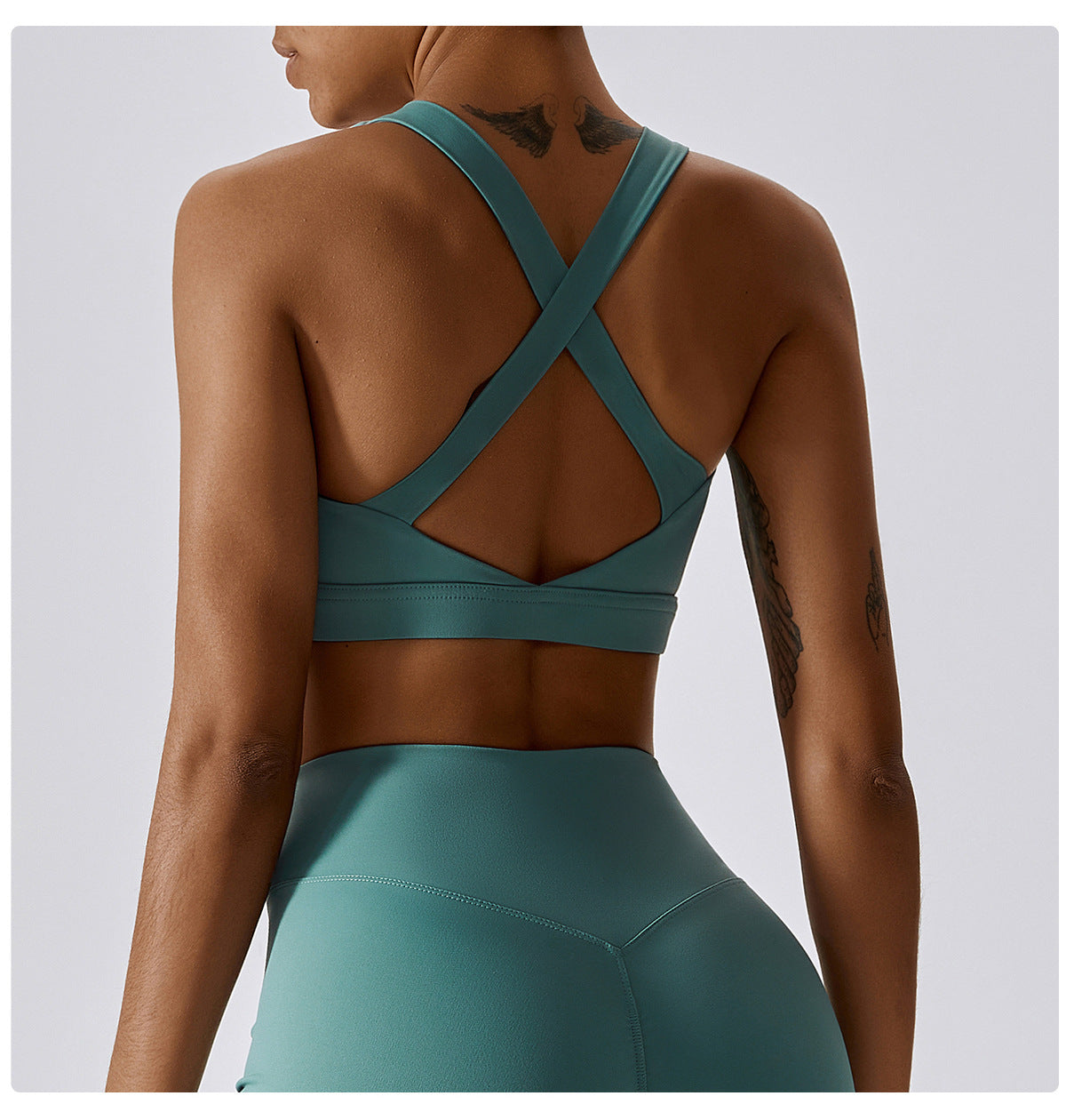 High support cross back sports bra