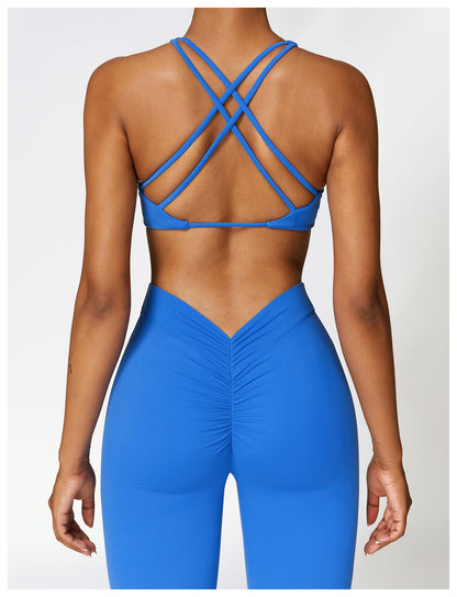 Twisted front sports bra
