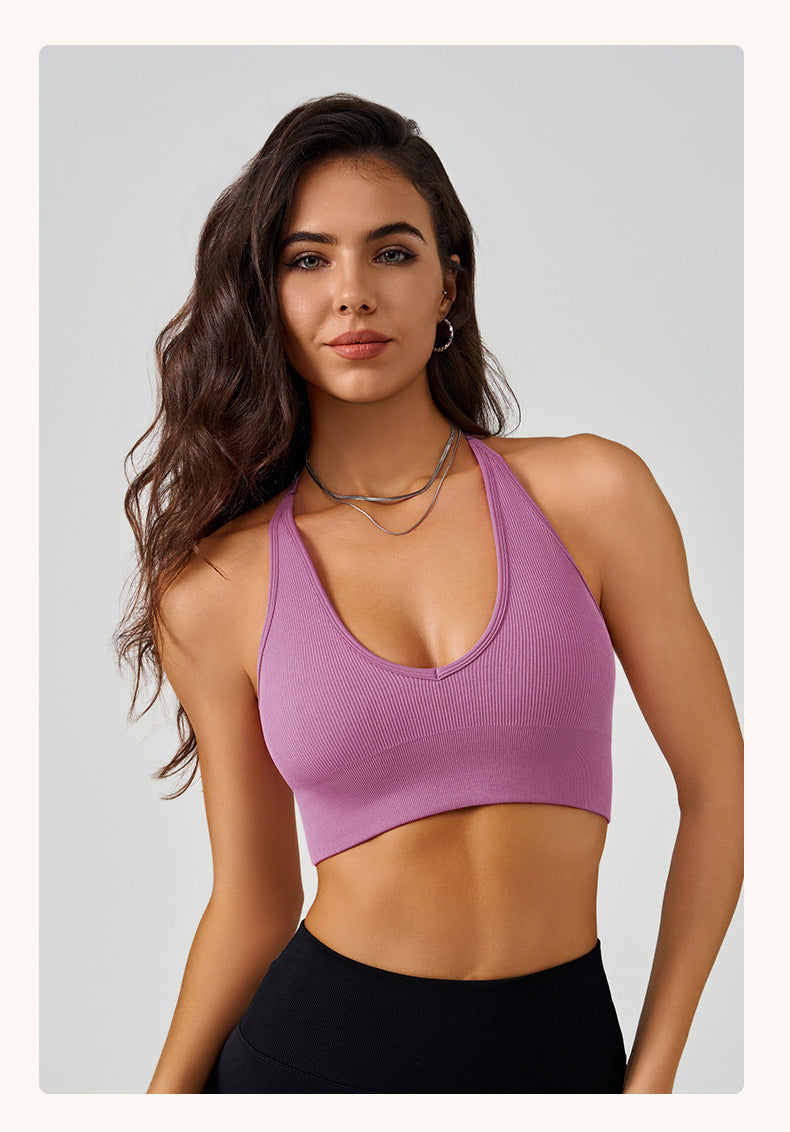 Halter neck medium support bra