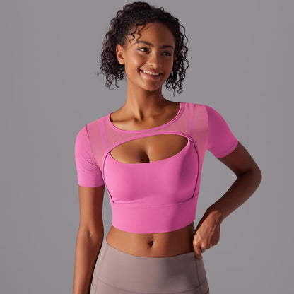 Mesh sleeve high support top
