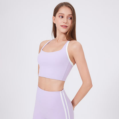 Contrast strap sports bra