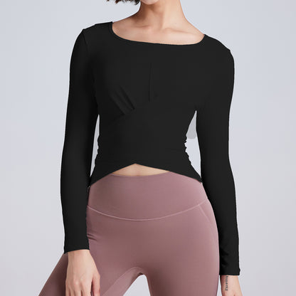 Wrap front full sleeve top