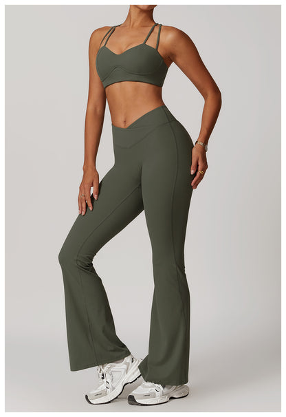 Double strap high support bra
