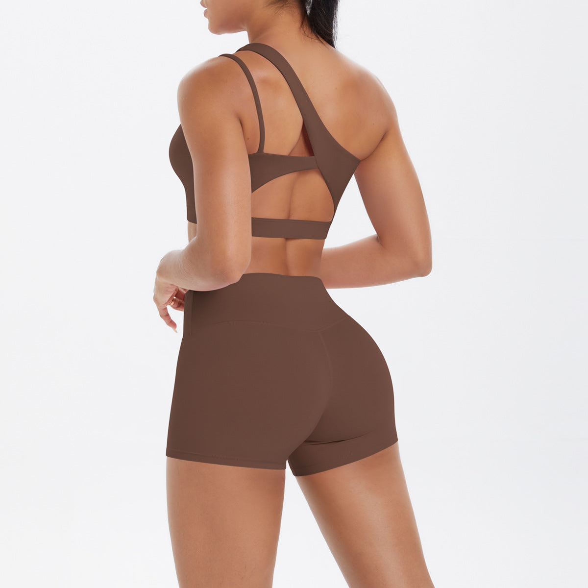 One shoulder bra & hot pants set