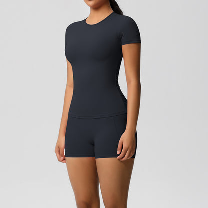 Brushed soft top and hot pants set