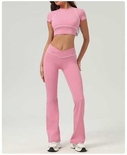 Contrast trim cropped top