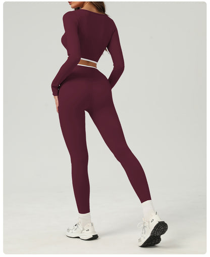 Contrast trim waist leggings