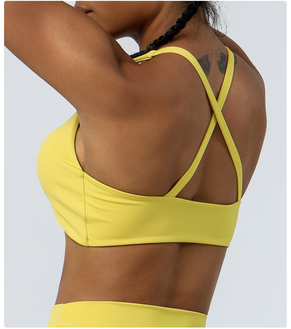 Cross back sports bra