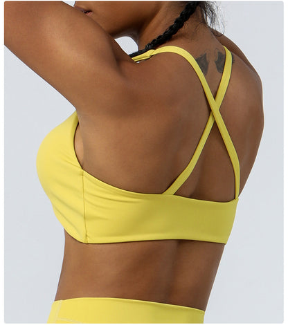 Cross back sports bra