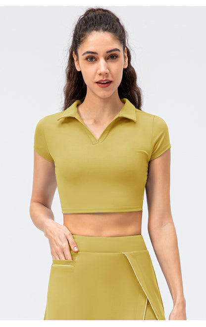 Collared crop top