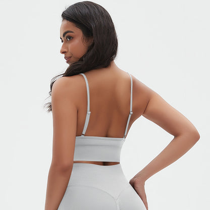 Deep U neck sports bra