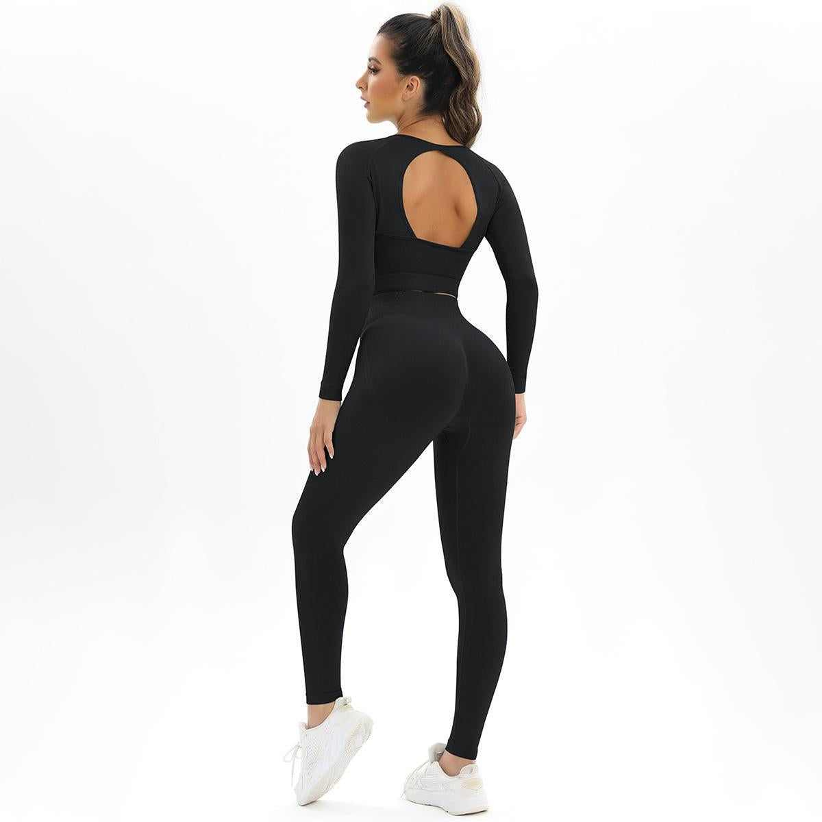 Long Sleeve Trousers Suit-Black
