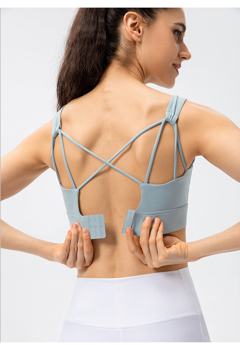Cross back sports bra