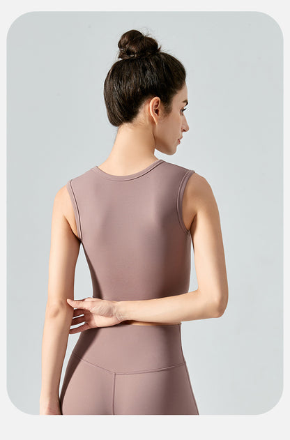 High support cropped vest
