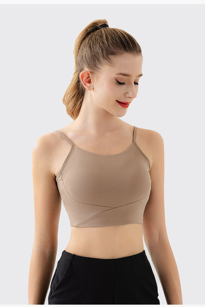 Deep back sports bra