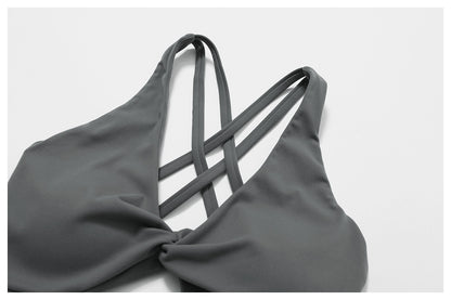 Twisted front sports bra